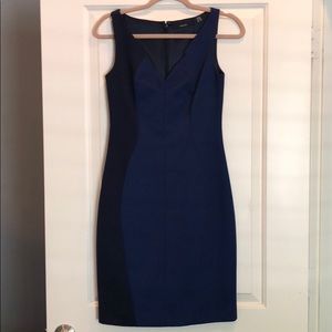 Navy/Cobalt Blue two tone sheath dress